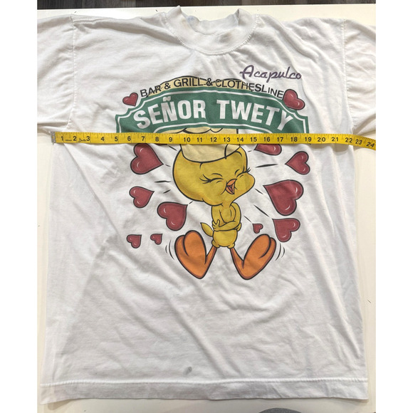 Senor Tweety TShirt Mens Extra Large Looney Tunes Acapulco Graphic VINTAGE 90s - Picture 5 of 8